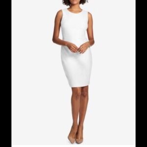 Tommy Hilfiger White Sleeveless Sheath Textured Dress Size 6